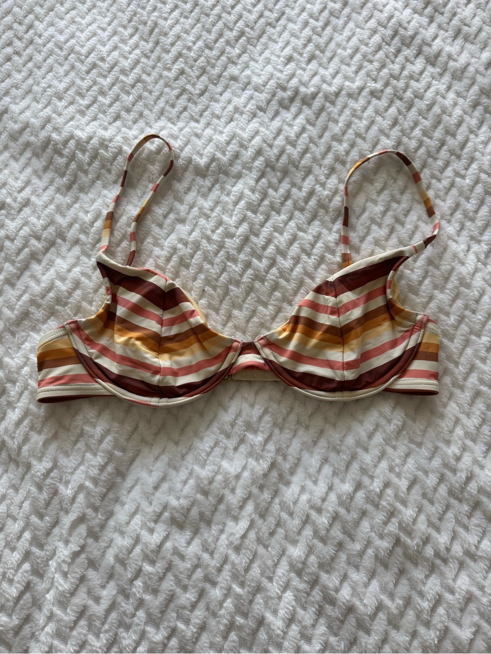 Striped Underwire Bikini Top in Warm Multi Colors